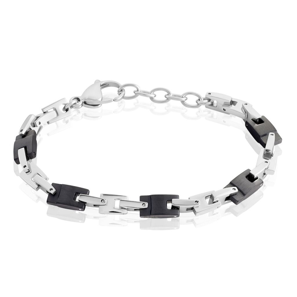 Bracelet Jourdan Homme Black Beal Acier Argente