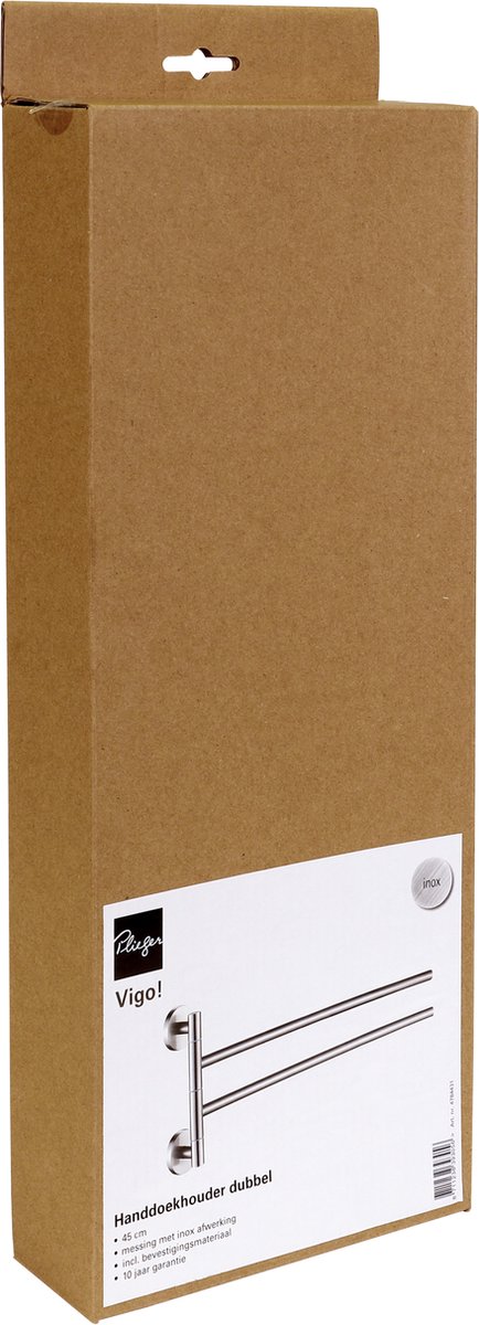 Plieger Vigo handdoekhouder 2 armig 45cm geborsteld chroom