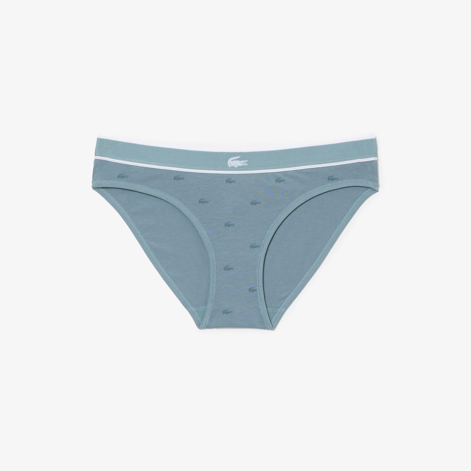 Culotte avec imprimé graphique en coton stretch Culottes & bas - Gris - Lacoste - Femme
