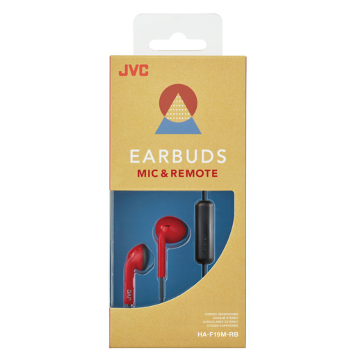 Fones de ouvido com fio e microfone JVC HA-F19M-RB-E
