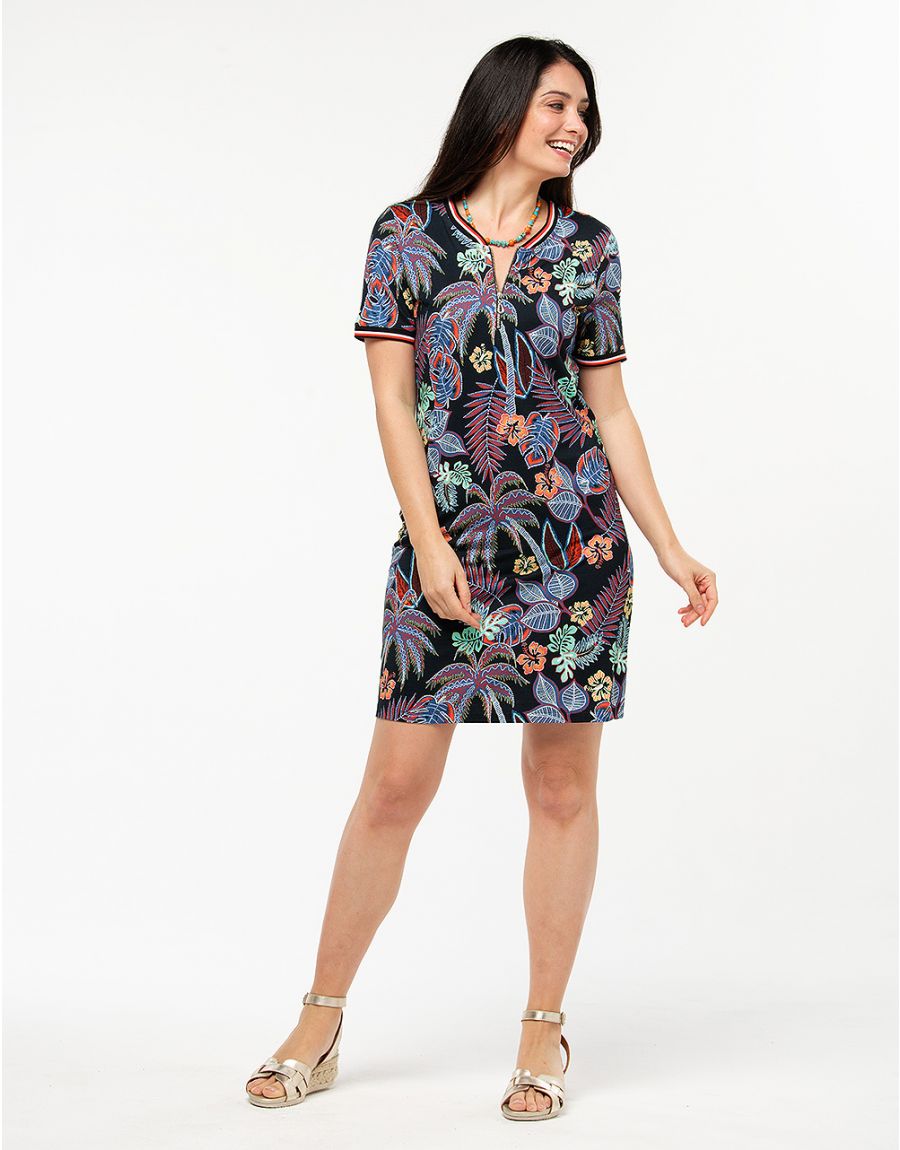 Robe noir feuillages