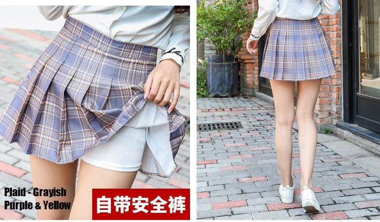 Niji Smile - Mini geplooide geruite rok