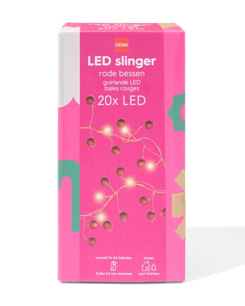 guirlande lumineuse 20 lampes LED baies 2m
