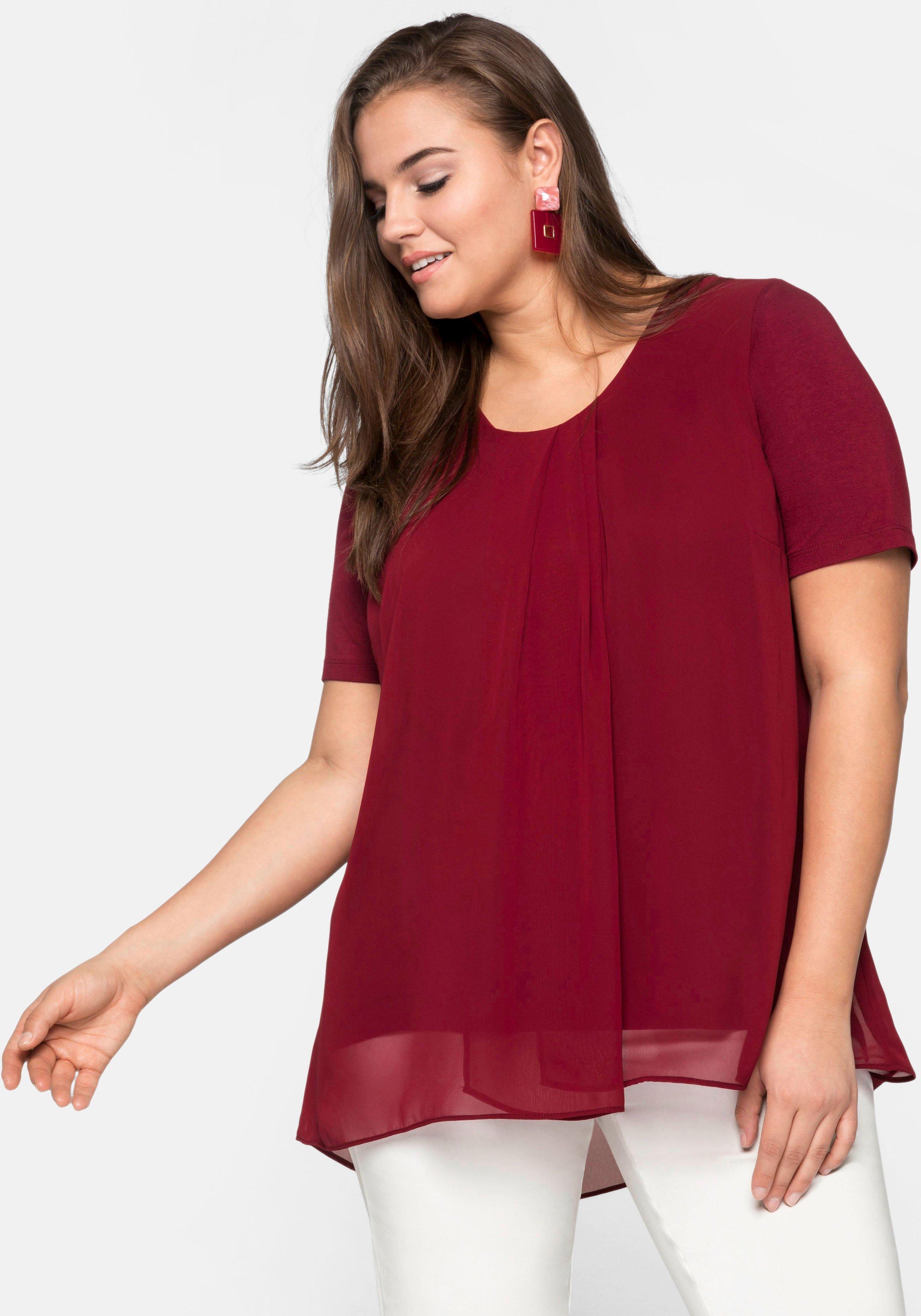 Blusenshirt mit gelegten Falten, im Lagenlook