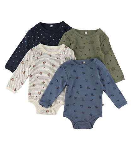 Pippi Baby Body L/æ - 4er-Pack - Deep Lichen Green