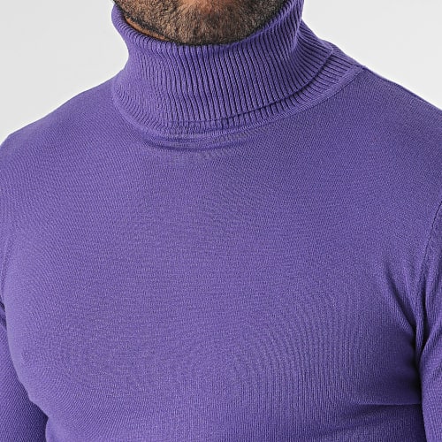 Pull Col Roulé Violet