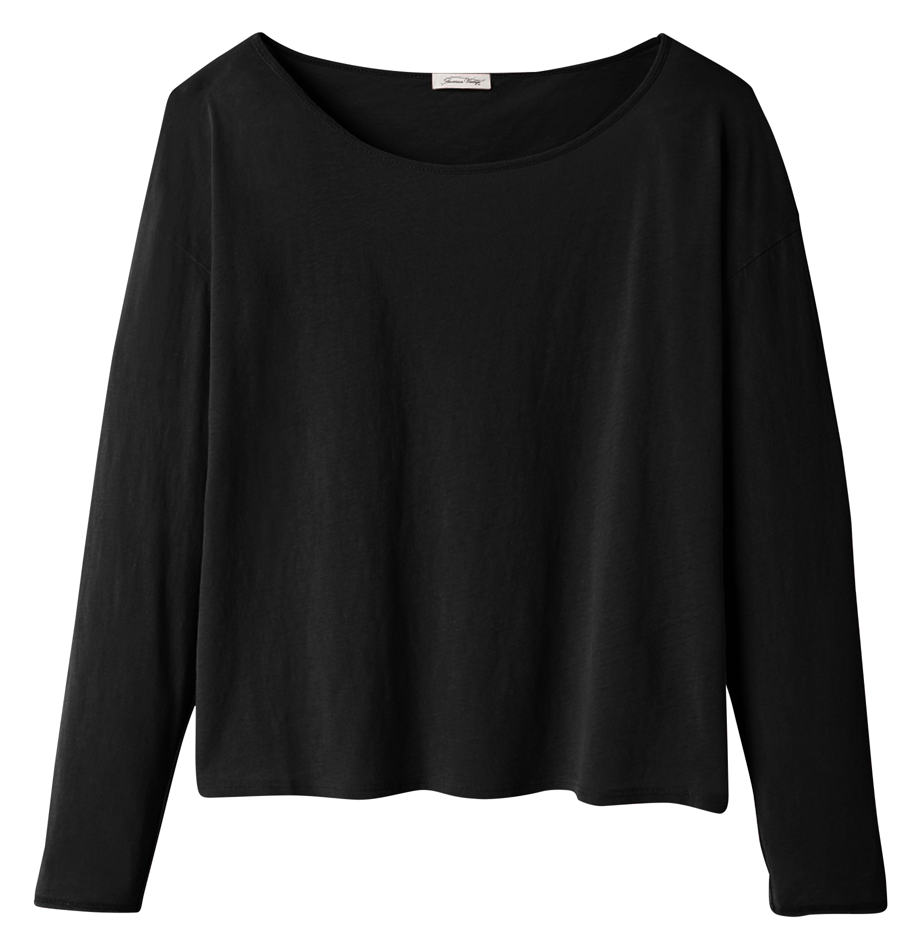 AKSUN - Tee-shirt ample à col bateau en coton| Noir