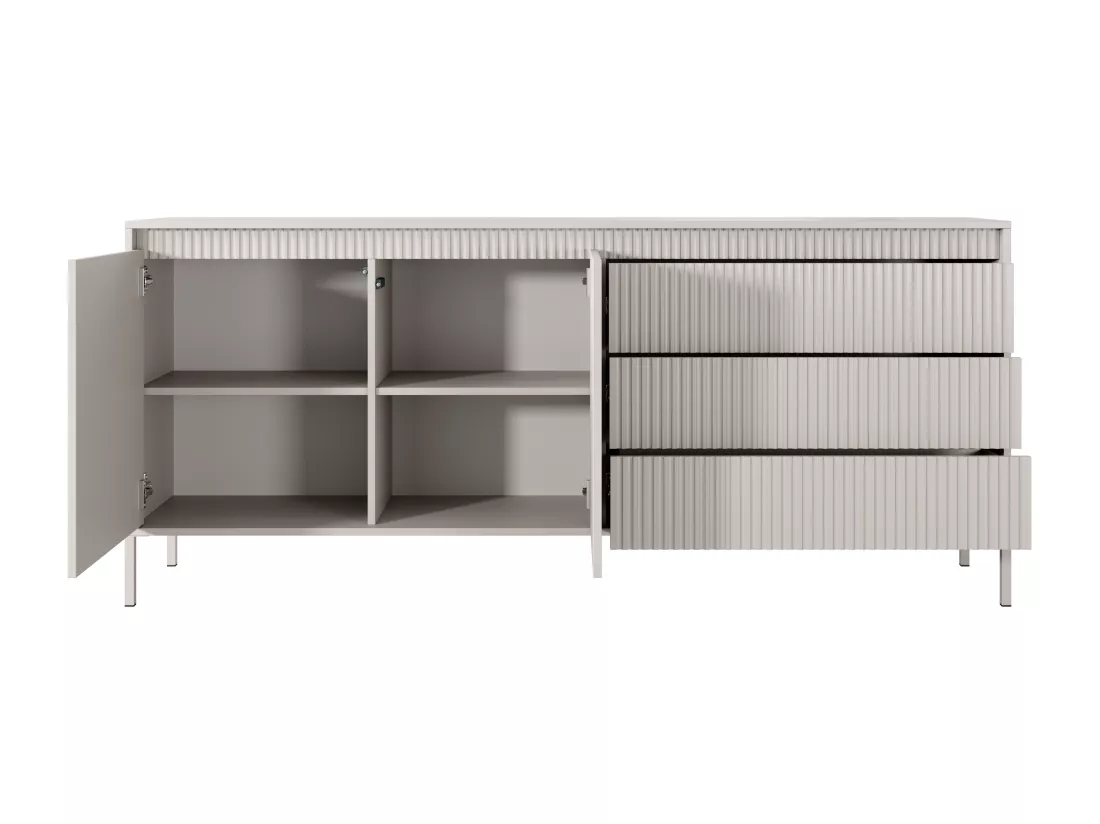 Buffet avec 3 tiroirs et 2 portes en MDF - Beige - NURSEMA