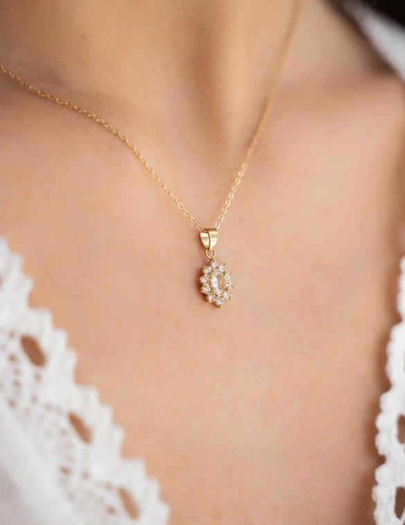 My Jewellery Vintage ketting met transparante strass MJ11482