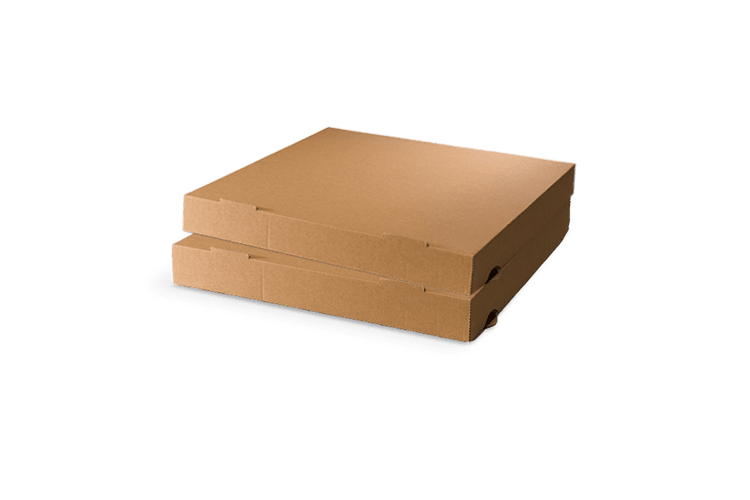 Pizzadozen 24x24x4cm kraft bruin BIO