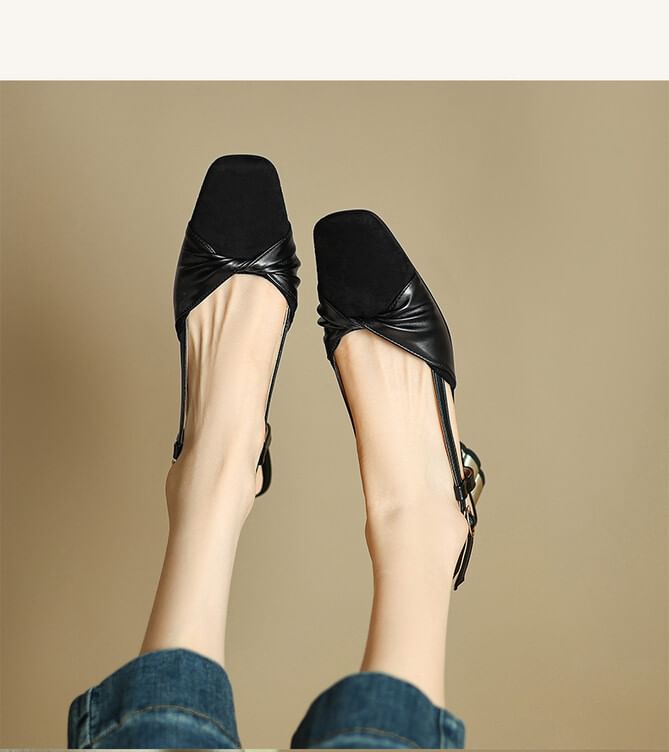 Niuna - Lage sandalen met twee kleuren hak