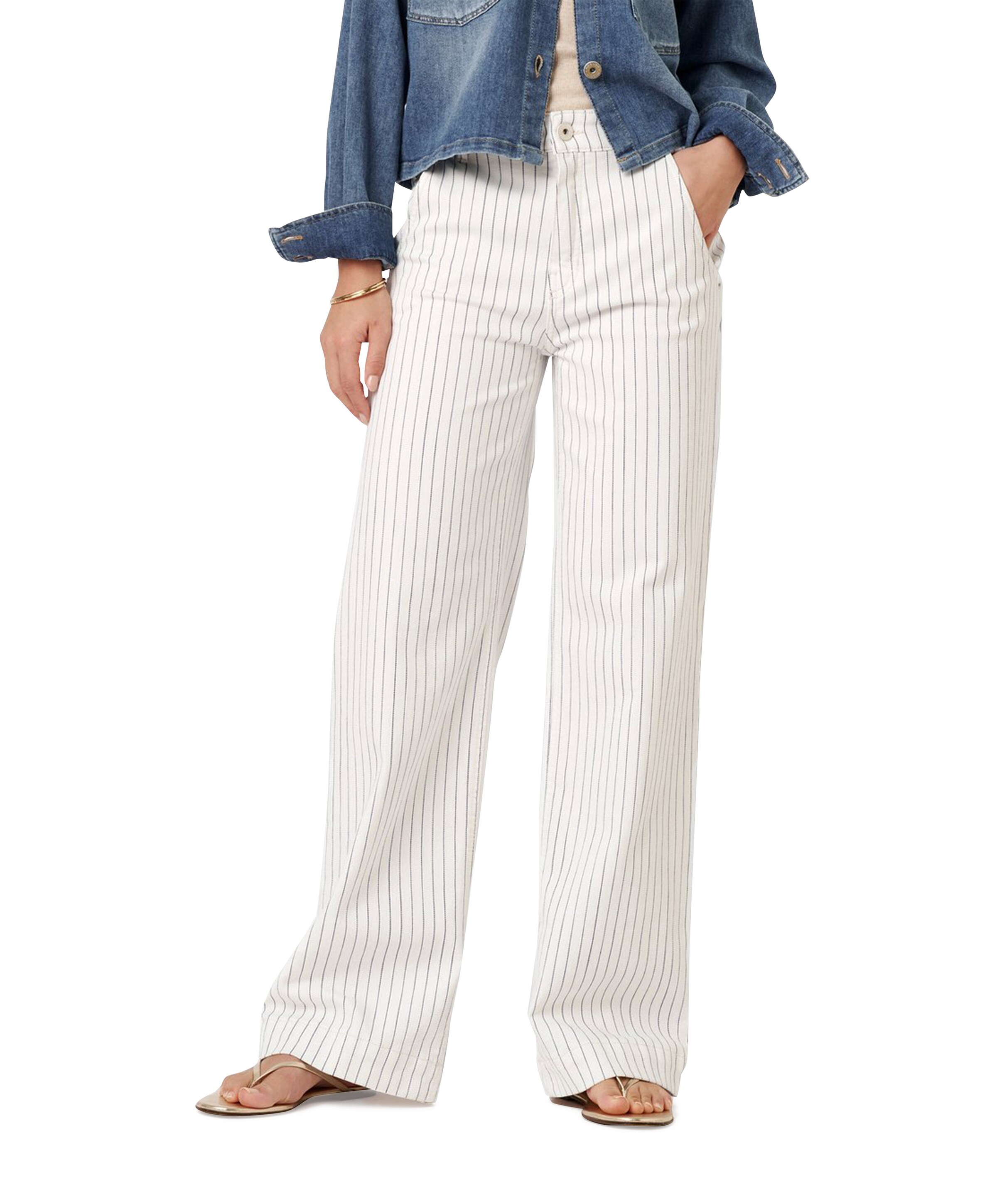 Rosner Audrey Wide Leg 5 Pocket dames jeans wit
