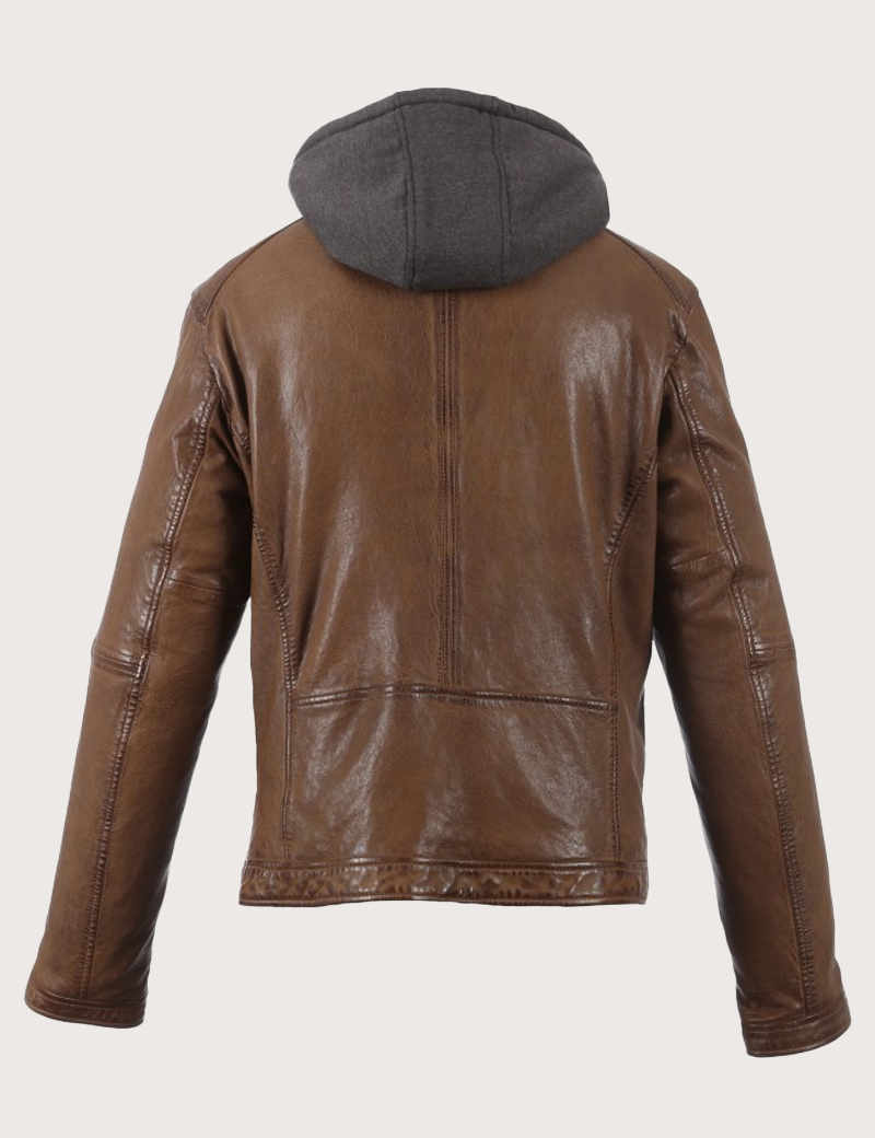 OAKWOOD BLOUSON DRINK  À CAPUCHE AMOVIBLE MARRON