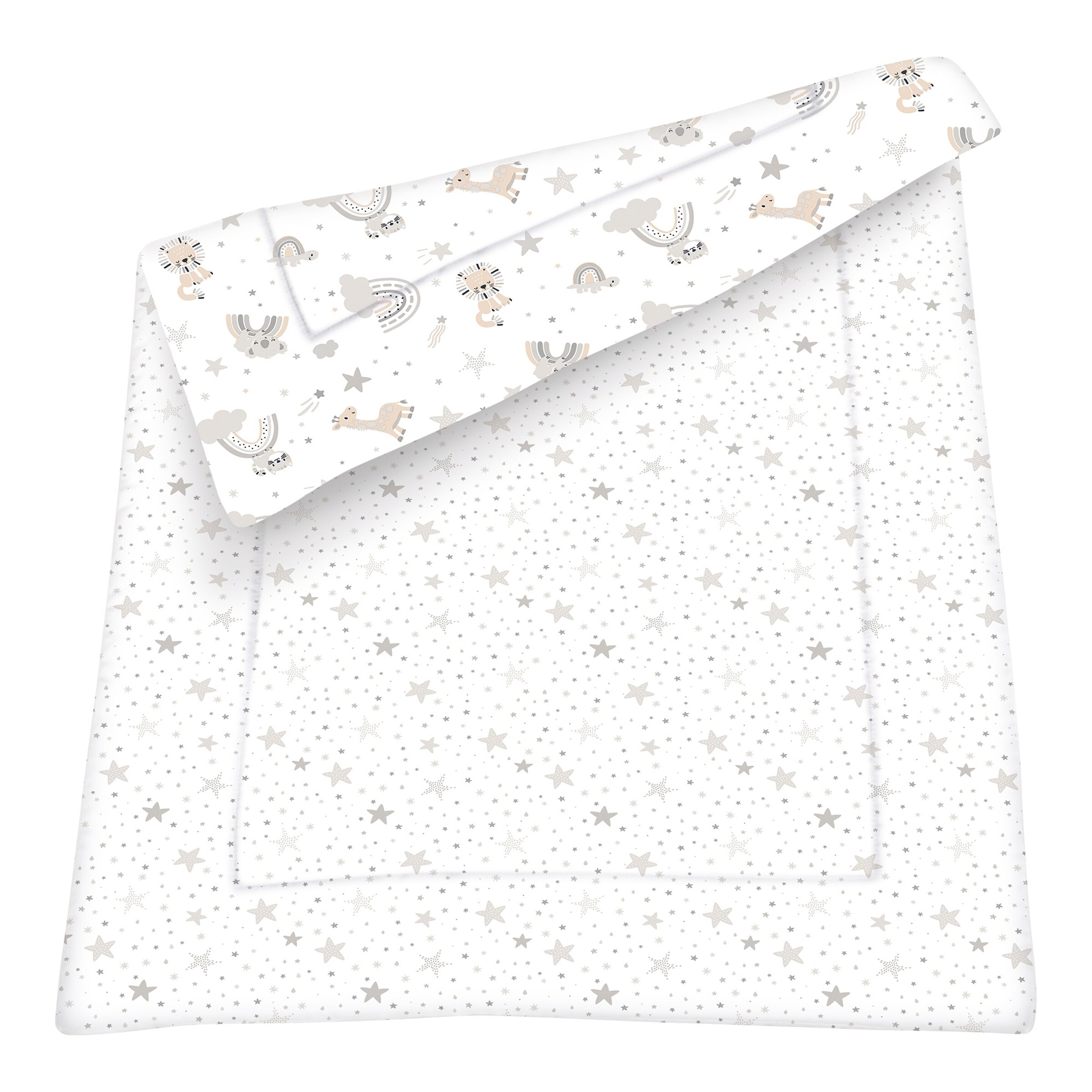 BORNINO HOME Krabbeldecke 100 x 155 cm taupe / kleiner Regenbogen