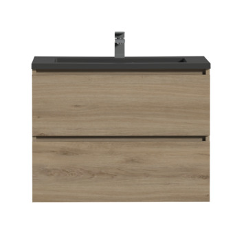 Tiger badmeubel Karlo chalet eik met zwarte wasbak 80 cm