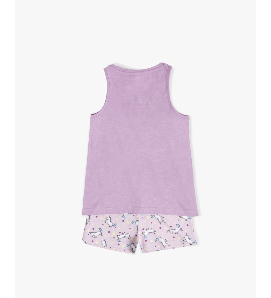 Pijama Aznar Innova com Suspensórios Acredite em si mesmo, cor malva