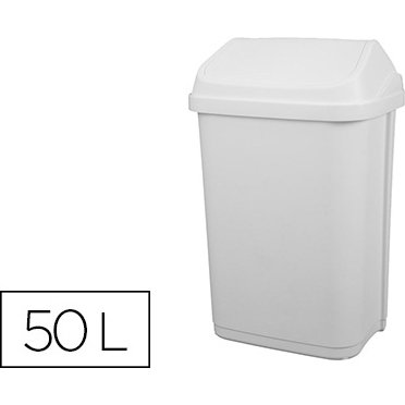 Poubelle plastique à couvercle basculant 50l