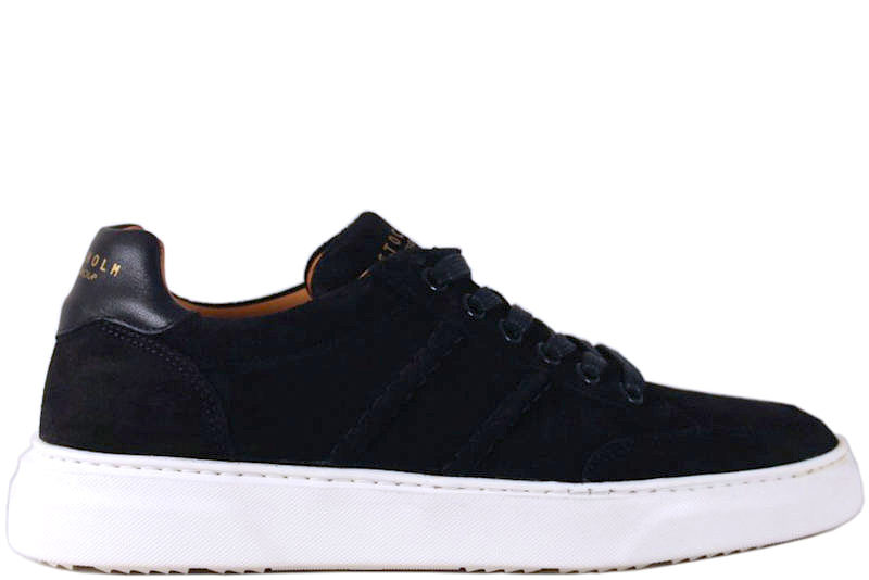 STOCKHOLM DESIGN GROUP MØRKEBLÅ SNEAKERS I RUSKIND