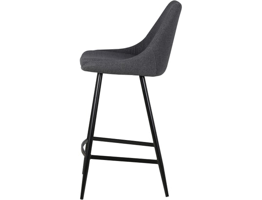 CONCEPT1 - Tabouret de bar Lot de 2 T. Bari gris fonce tissu (plan)