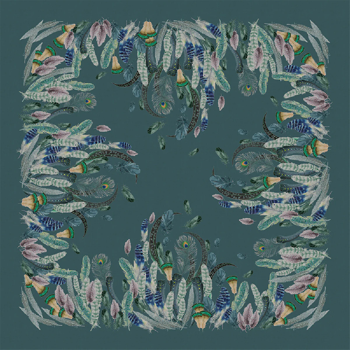 Nappe métis lin & coton vert 115x115 Garnier Thiebaut