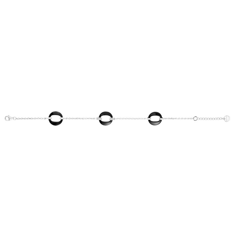 Bracelet souple en Argent avec oxyde de zirconium blanc