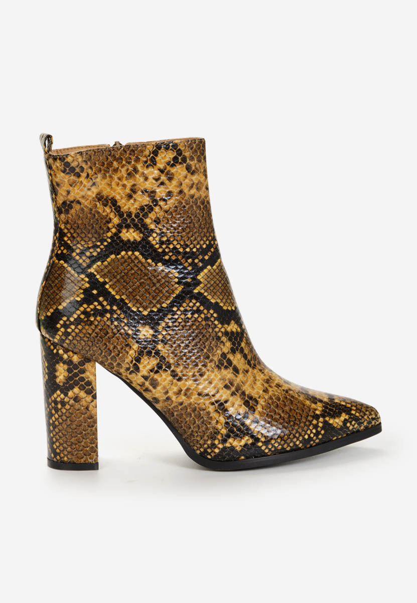 Bottines à gros talon bruns Annika