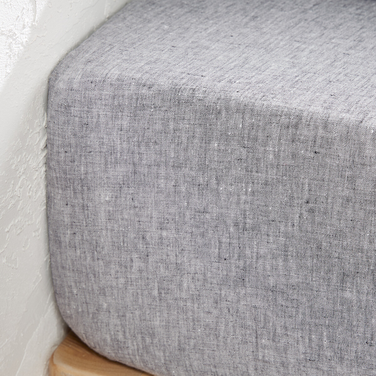 LA REDOUTE INTERIEURS<br>Lençol justo de linho lavado, bainha 30 cm, Linot