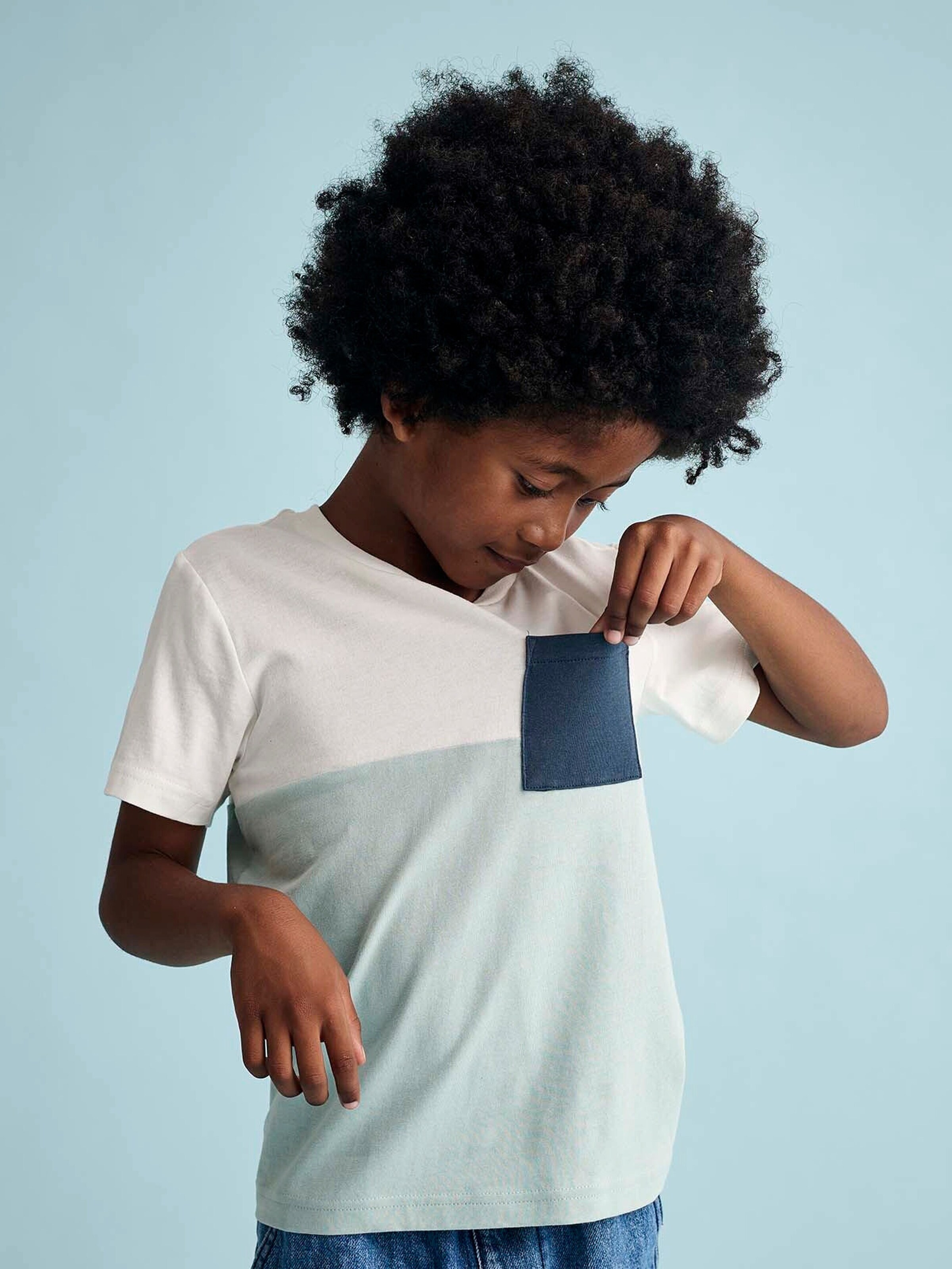 Vertbaudet Jungen T-Shirt, Colorblock mintgrün