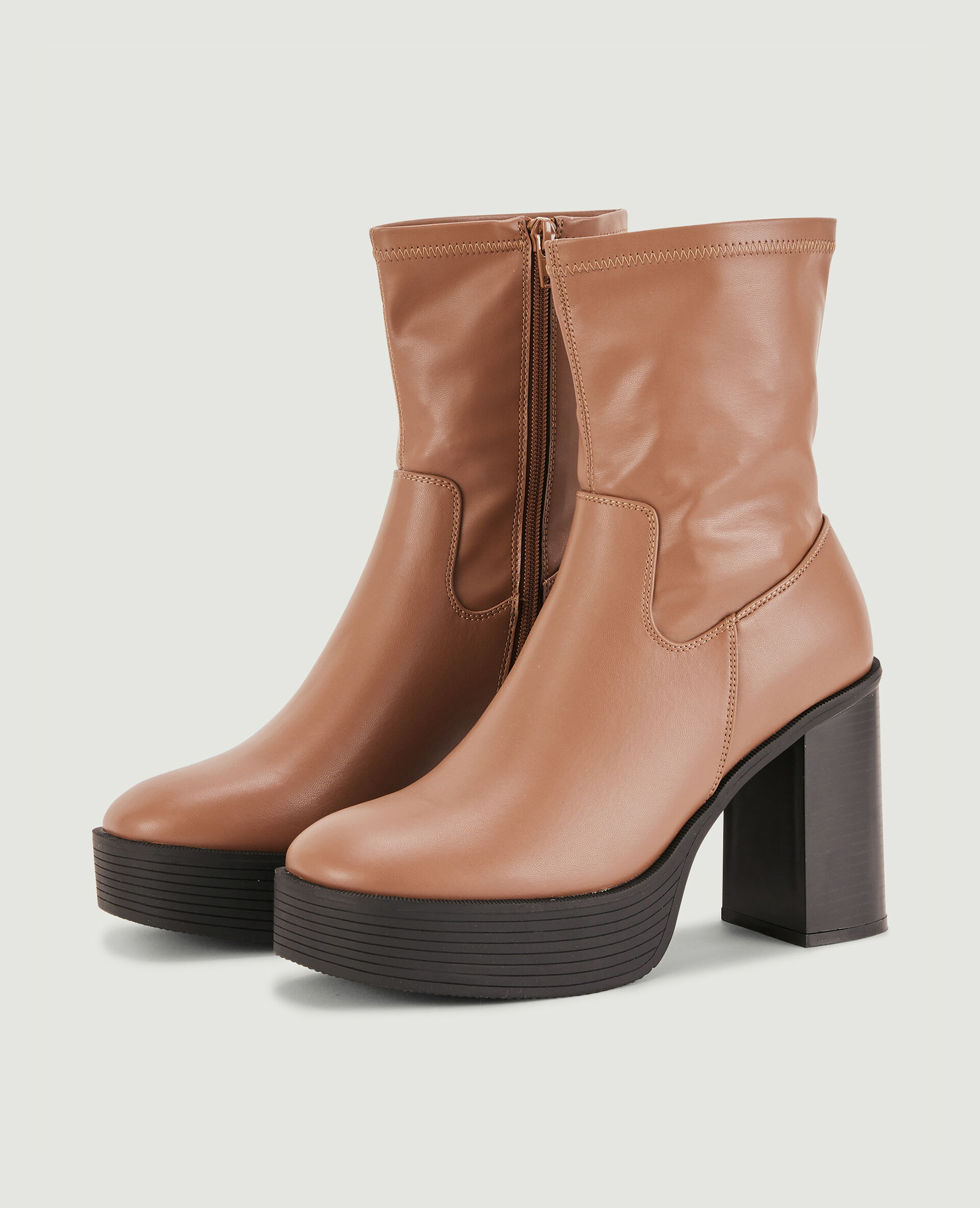 Boots plateformes talons hauts - Marron