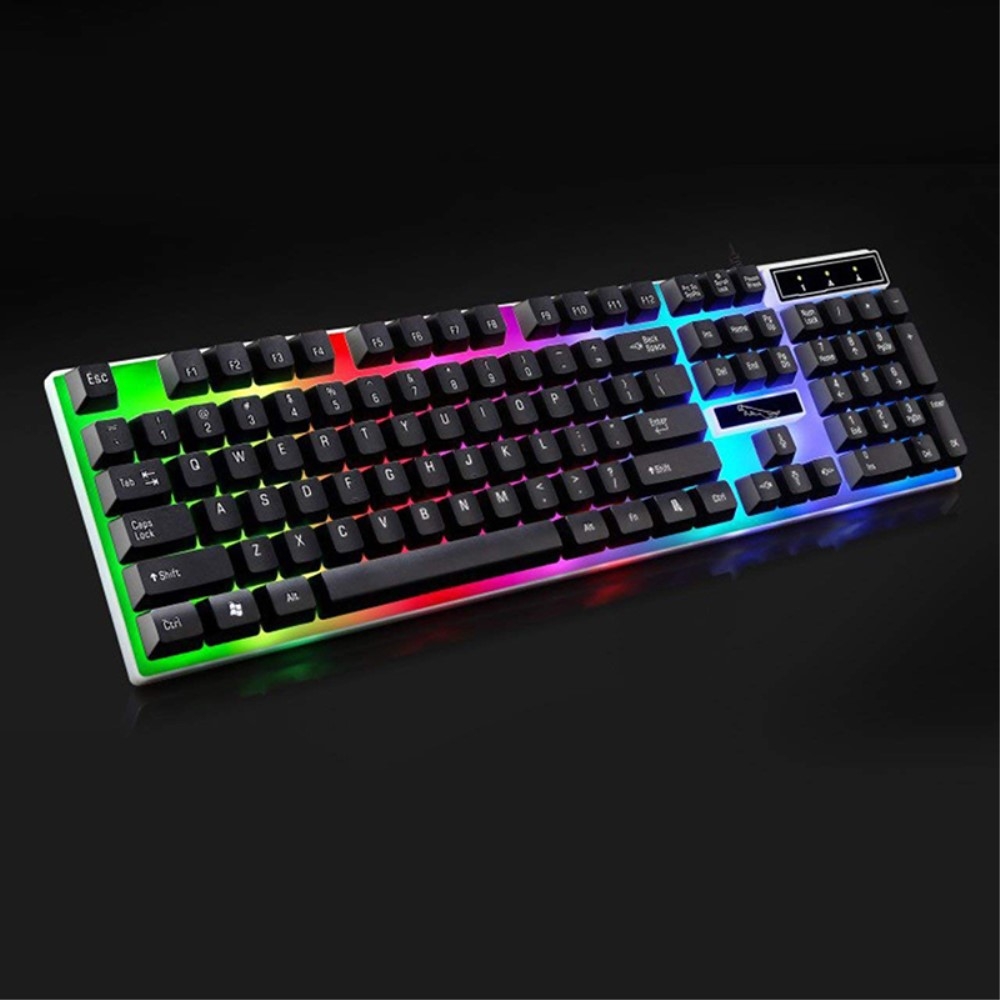 Mechanische Gaming Tastatur mit Hintergrundbeleuchtung (QWERTY)   USB Maus - Weiss