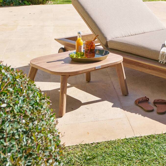 Table basse de jardin rectangulaire MANISSA Effet bois