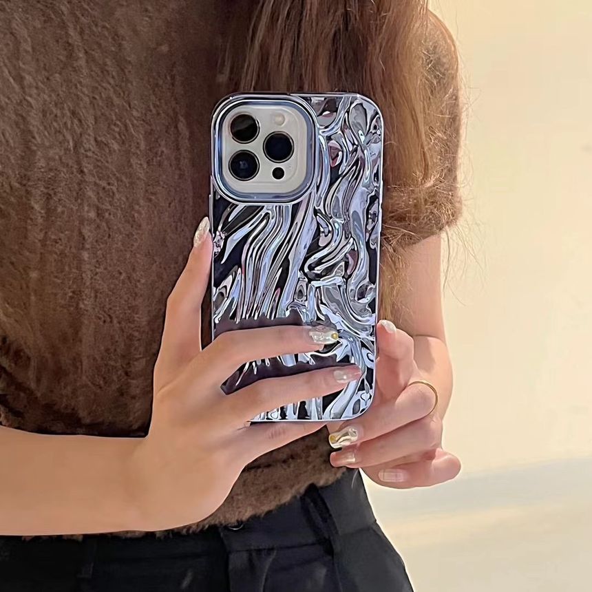 Rockit - Gestructureerd metalen telefoonhoesje - iPhone 14 / 14 Pro / 14 Pro Max / 13 / 13 Pro / 13 Pro Max / 12 / 12 Pro / 12 Pro Max / 11
