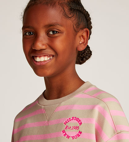 Tommy Hilfiger Bluse - New York - Classic+ Beige Pink Sugar Stre