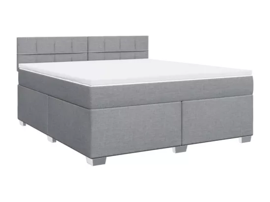 Sommier à lattes de lit avec matelas Gris clair 180x200cm Tissu