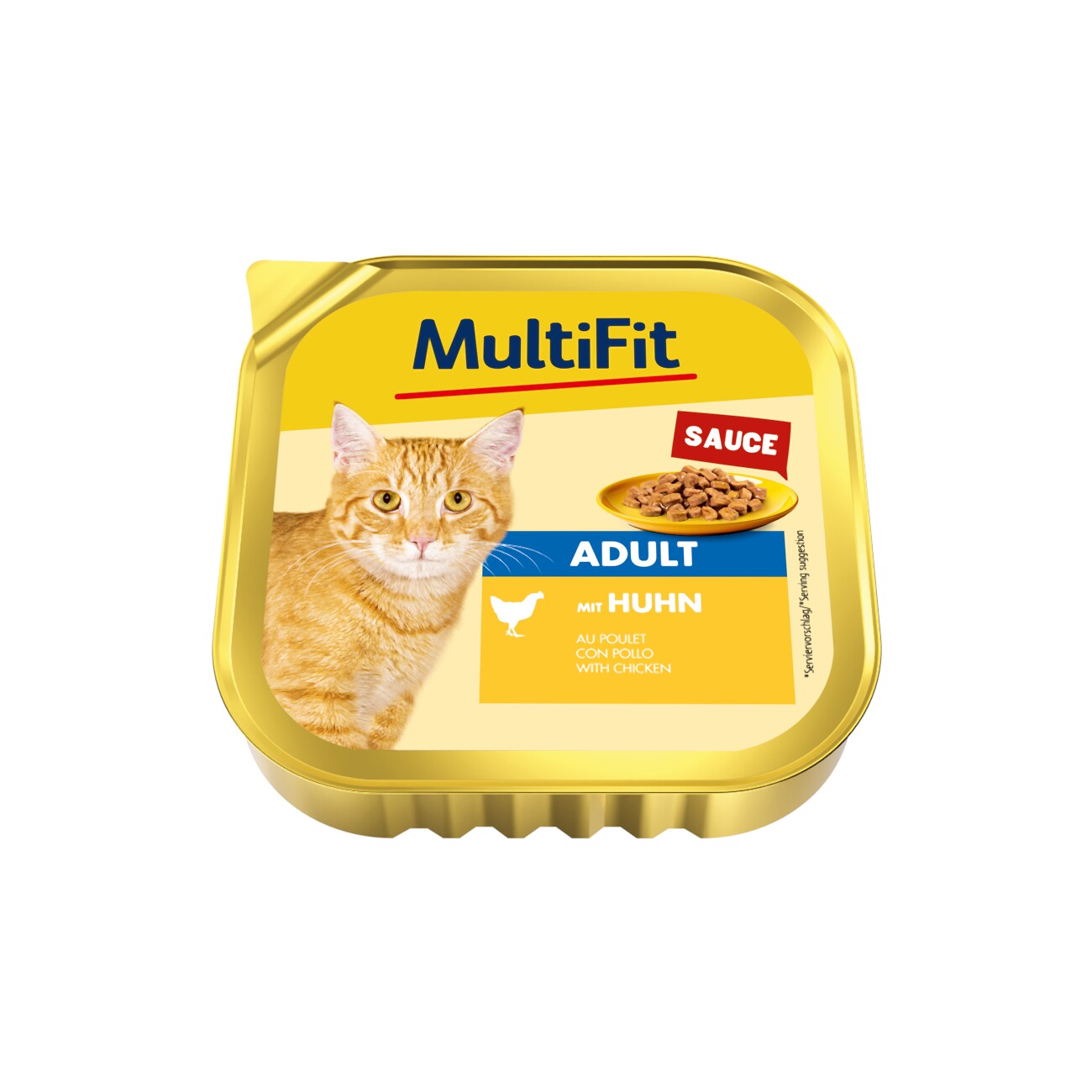 MultiFit Nassfutter Katze Adult, in Sauce, Huhn 16x100 g
