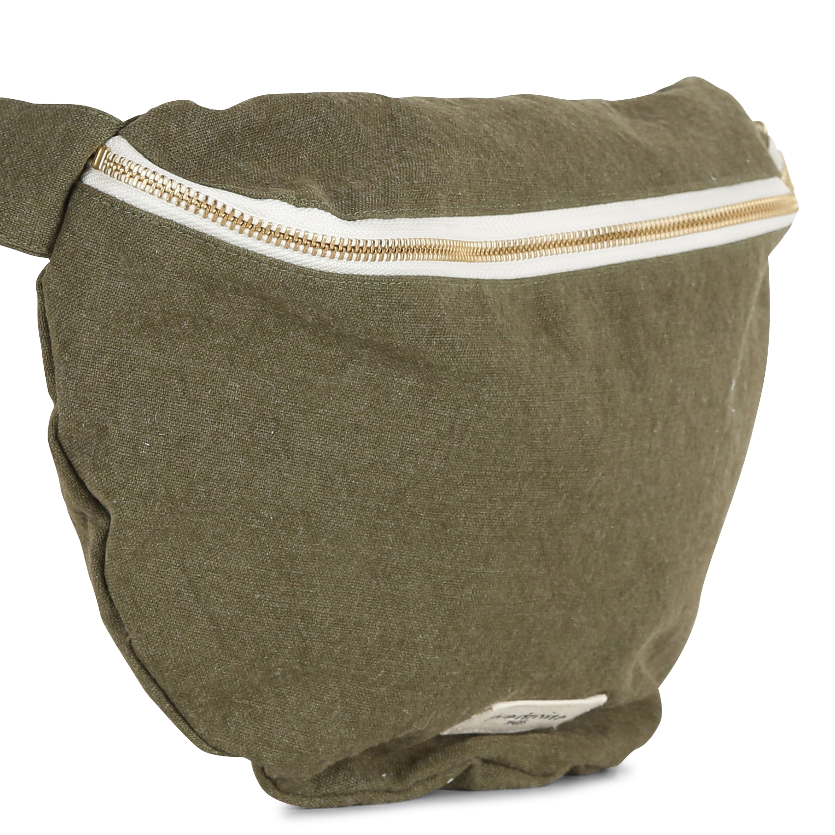 CUSTINE XL - Sac banane en coton recyclé imprimé | Kaki