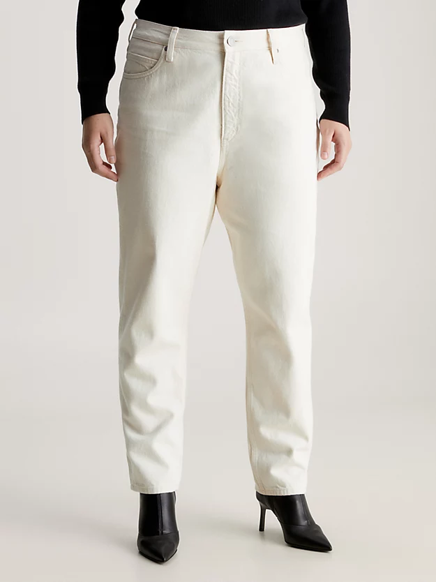 Calça jeans de cintura alta e corte afunilado