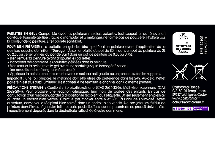 Gel effet paillettes argenté 80 ml Colours
