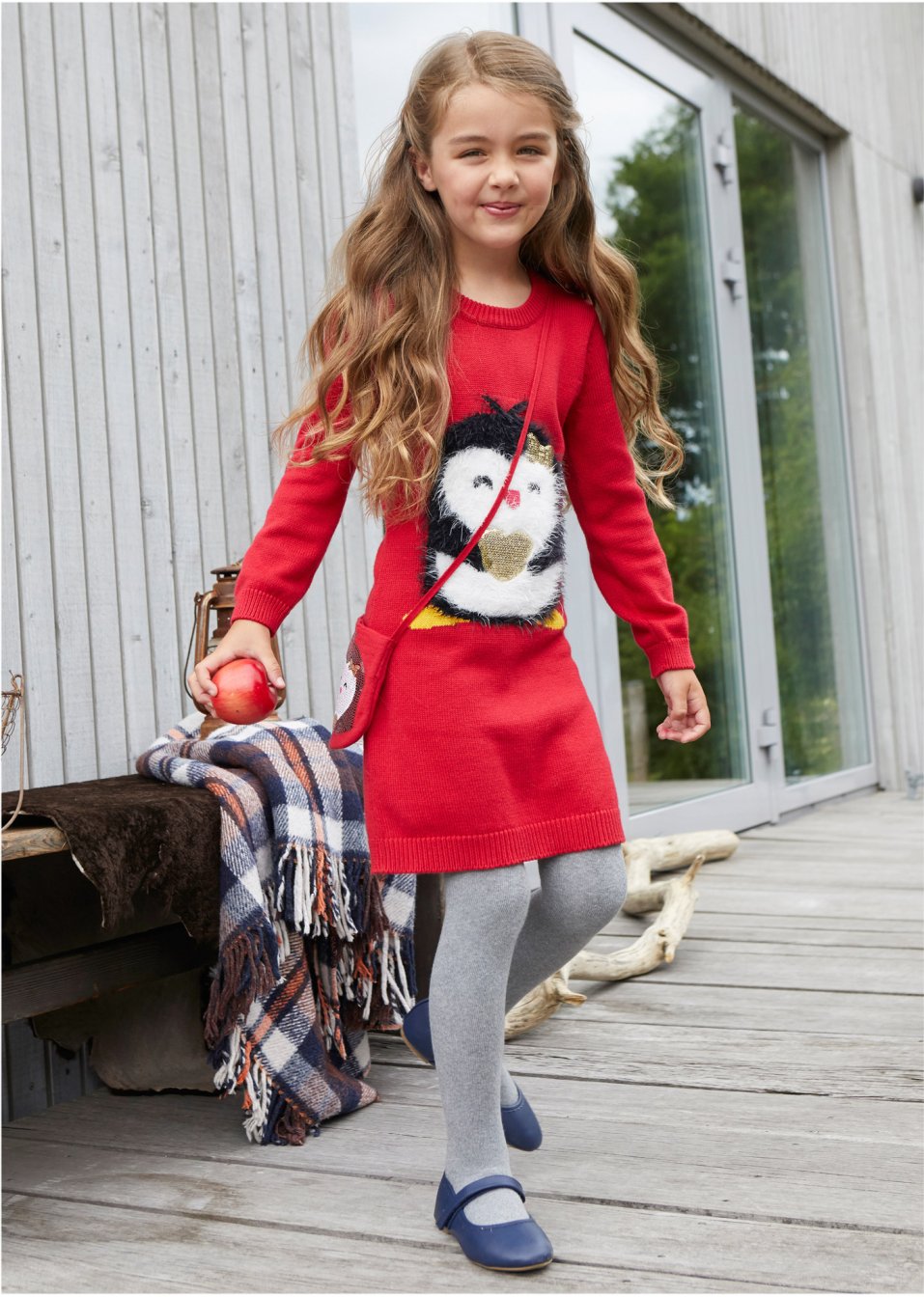 Robe en maille fille avec sac (Ens. 2 pces.)