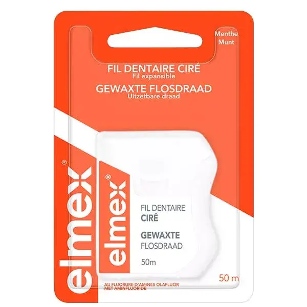 Fio dental encerado Elmex sabor menta, 50m