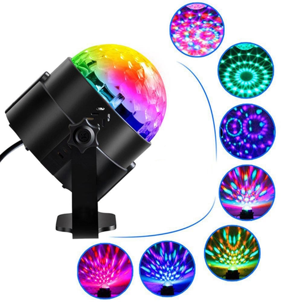 Soundgesteuerte 6W LED Discokugel Multicolor Partylicht mit Fernbedienung (RGB Farben)