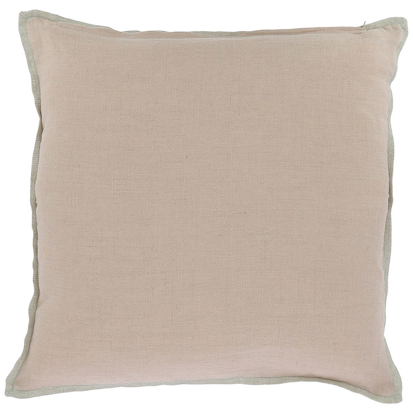 En Fil d'Indienne Housse de coussin Linon toile de Lin rose - 45x45 cm