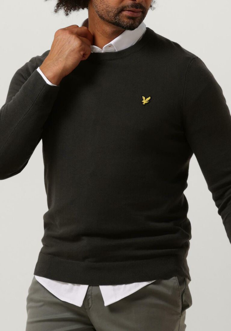 LYLE & SCOTT donkergrijze lyle & scott t-shirt cotton crew neck jumper