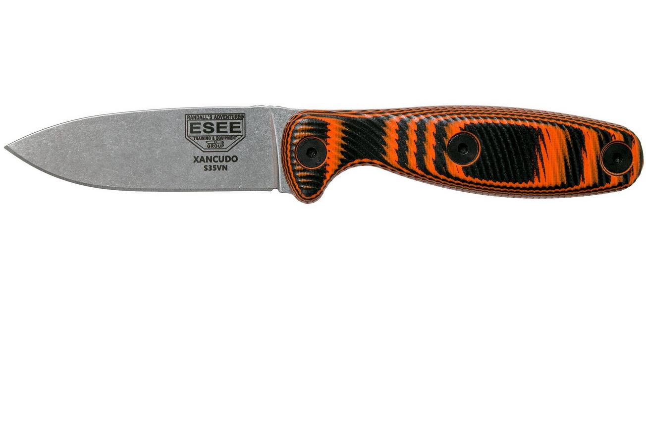 ESEE Xancudo S35VN Black-Orange G10 no hole XAN2-006 vaststaand mes