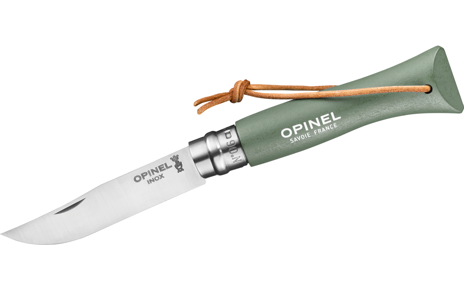 Opinel N°06 Colorama Art Deco Taschenmesser mit Lederkordel Klingenlänge 7 cm flieder