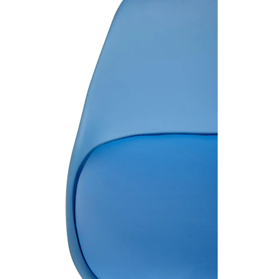 CLP Barkruk Corbin zwart Frame - Kunstleer - blauw