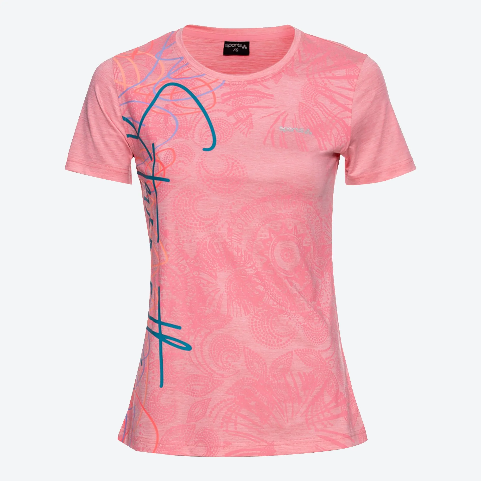 Damen-Fitness-T-Shirt mit Mandala-Muster