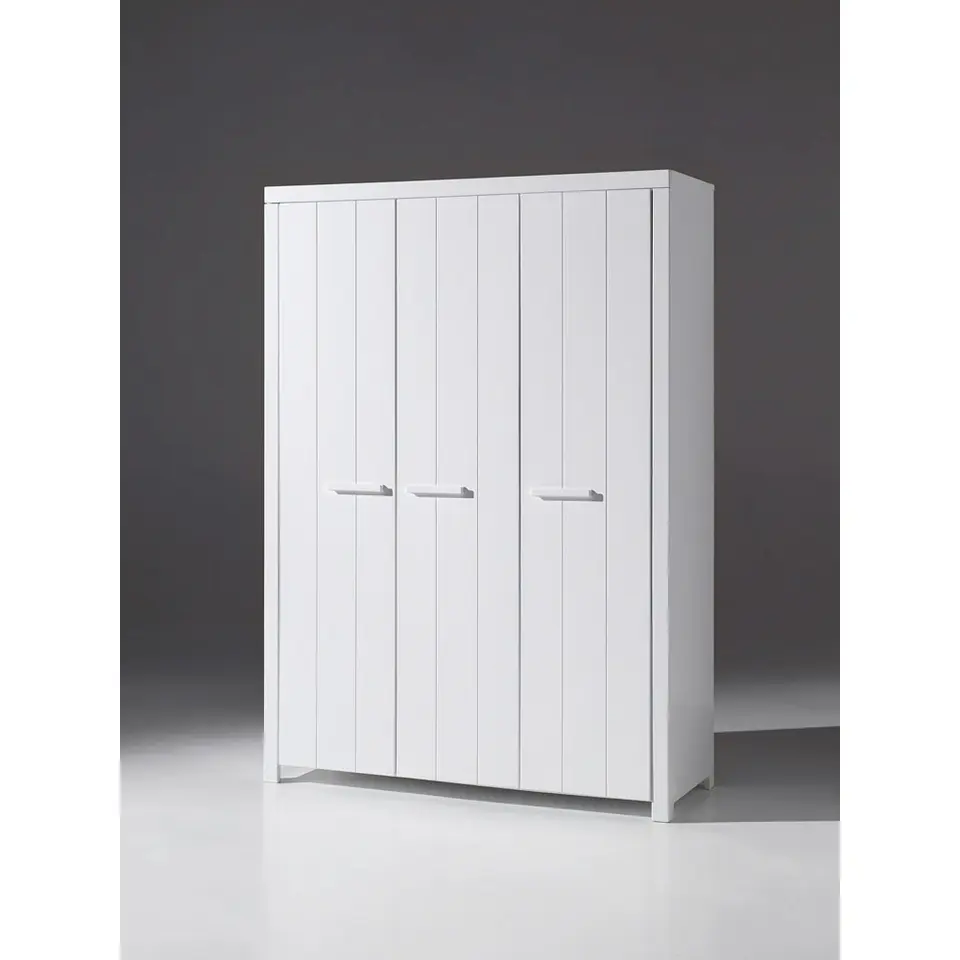 Vipack kledingkast Erik 3-deurs - wit - 205x144x55 cm