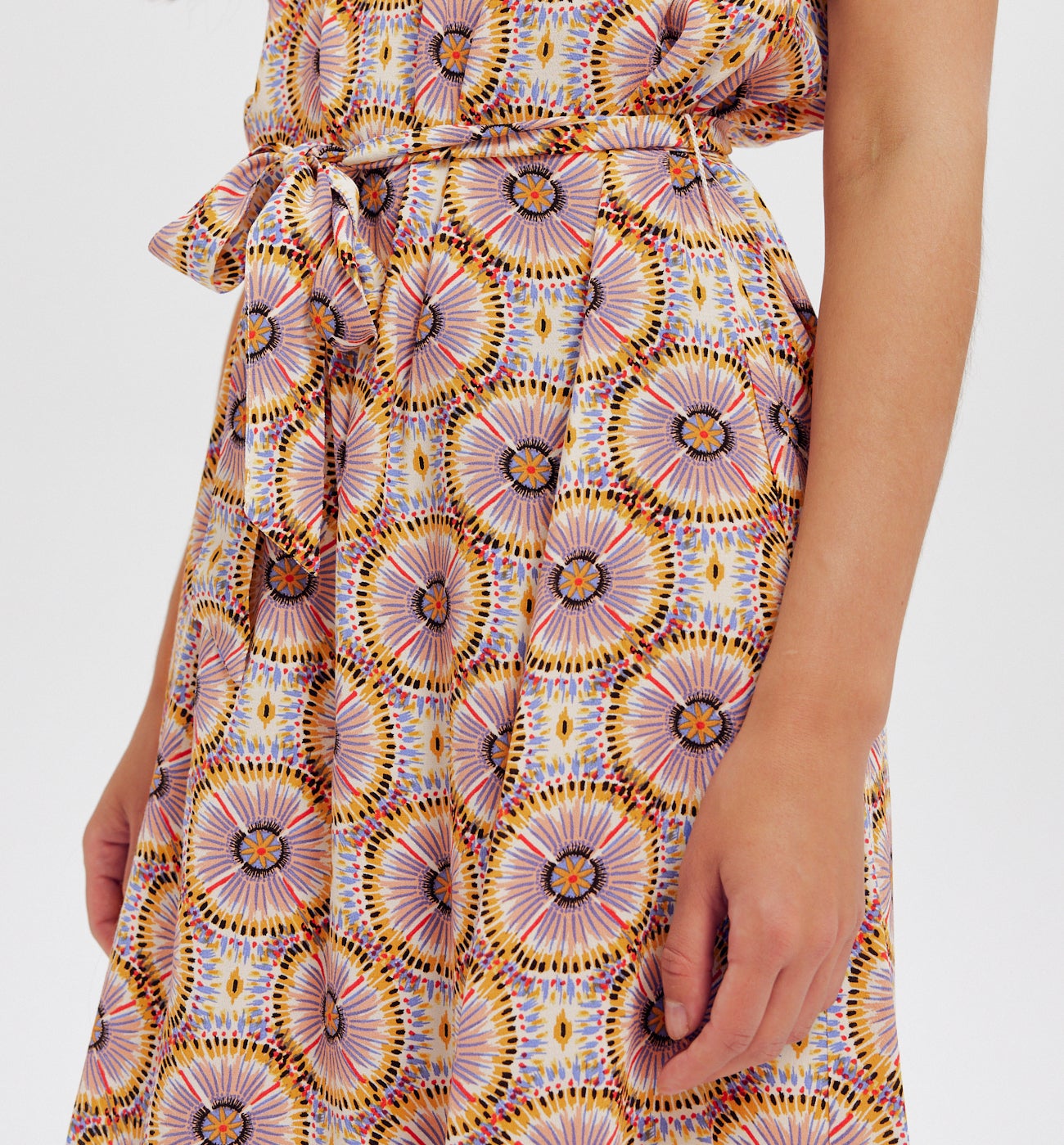 Robe courte - Imprimé écru