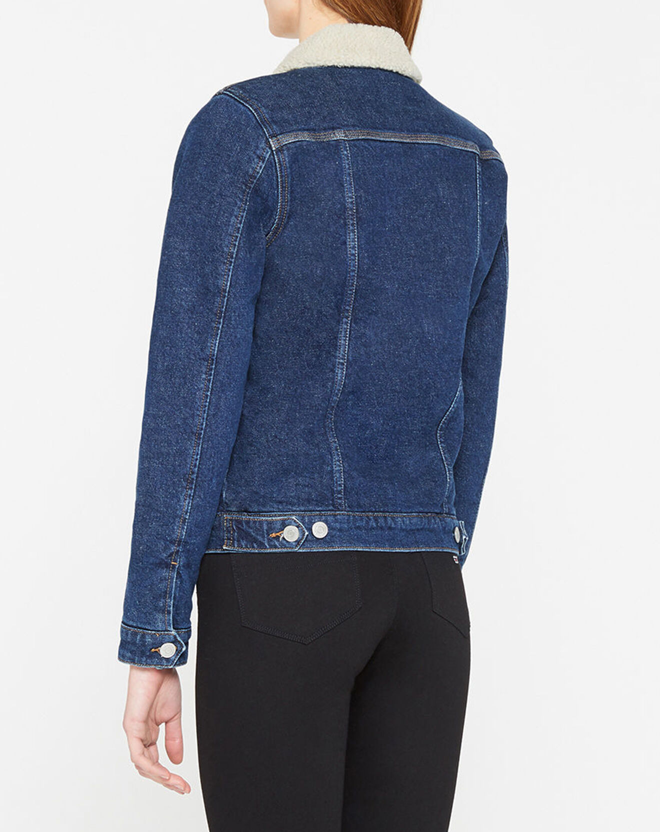 Tommy Jeans Veste en jean Sherpa fourré bleu brut